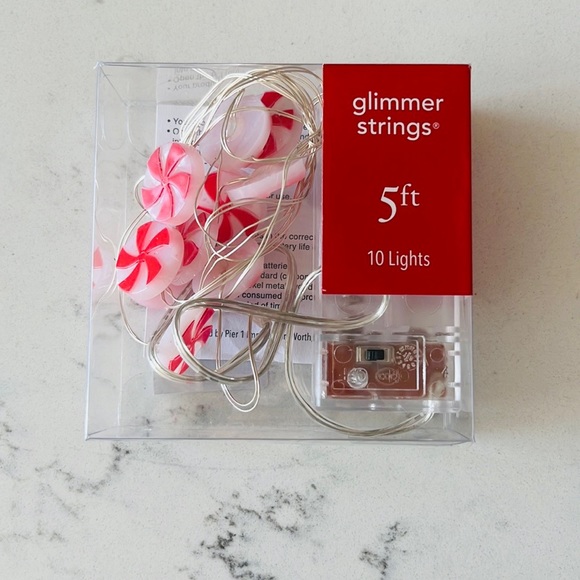 Pier 1  Peppermint Candy 5' LED  Glimmer Strings. - Picture 3 of 15